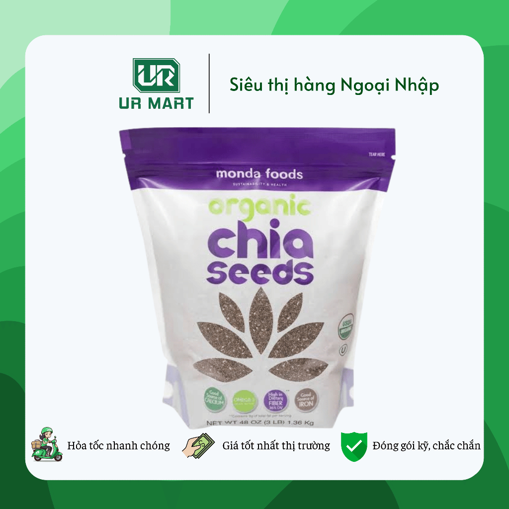 HẠT CHIA ORGANIC Monda Food 1,36Kg Của Mỹ