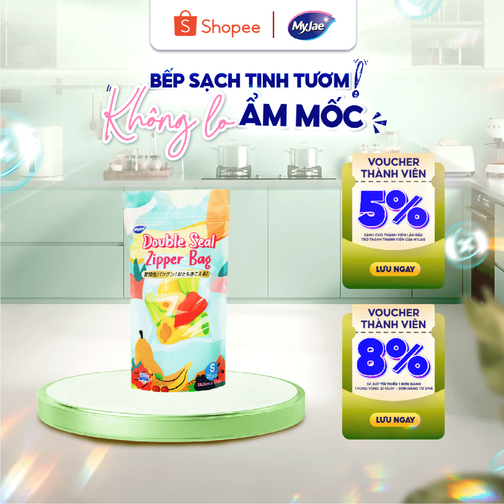 Túi Zip MyJae – Gói 20 Túi Size S, Bảo Quản Thực Phẩm Tiện Lợi