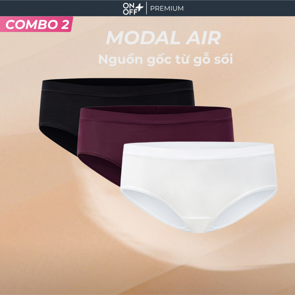 Combo 2 quần lót nữ modal air dáng hipster mềm mịn kháng khuẩn ONOFF -16UV25A429