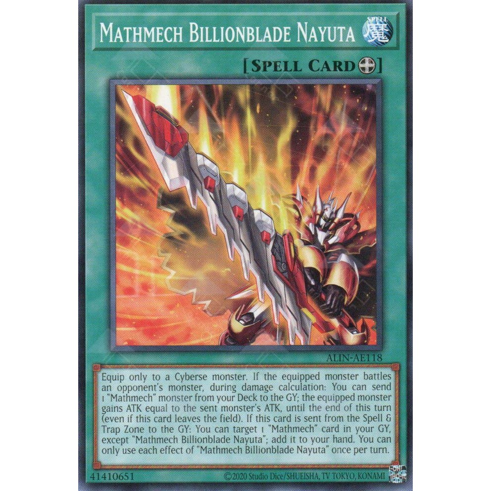 Thẻ bài Yugioh Tiếng Anh Chính Hãng Phiên Bản AE: ALIN-AE118 Mathmech Billionblade Nayuta (N)
