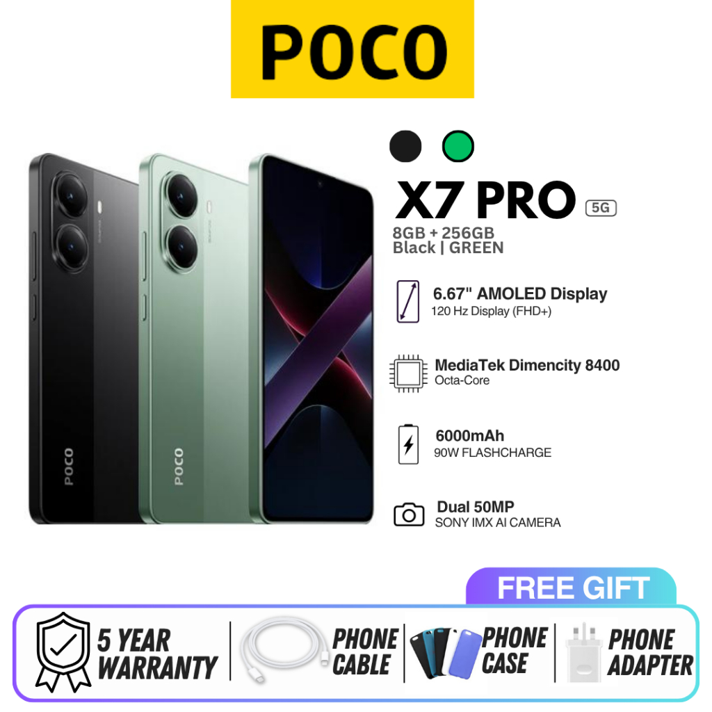 POCO X7 Pro 5G 8+256GB | Màn hình 6.67" 120Hz AMOLED | D8400-Ultra | Camera 50MP OIS