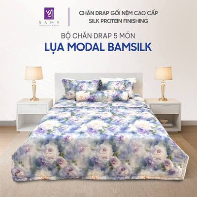 Bộ Chăn Ga Gối Lụa Modal Bamsilk SAMY BEDDING Mát Mịn Họa Tiết Đa Dạng
