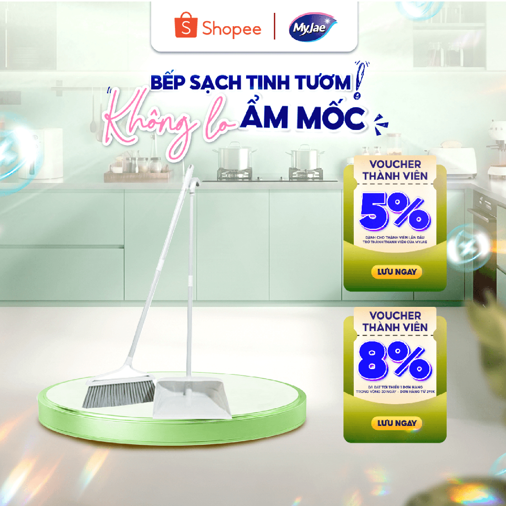 [PEWPEW LIVE 19.7-22.7] Set chổi quét nhà đa năng MyJae kèm hốt rác tiện dụng