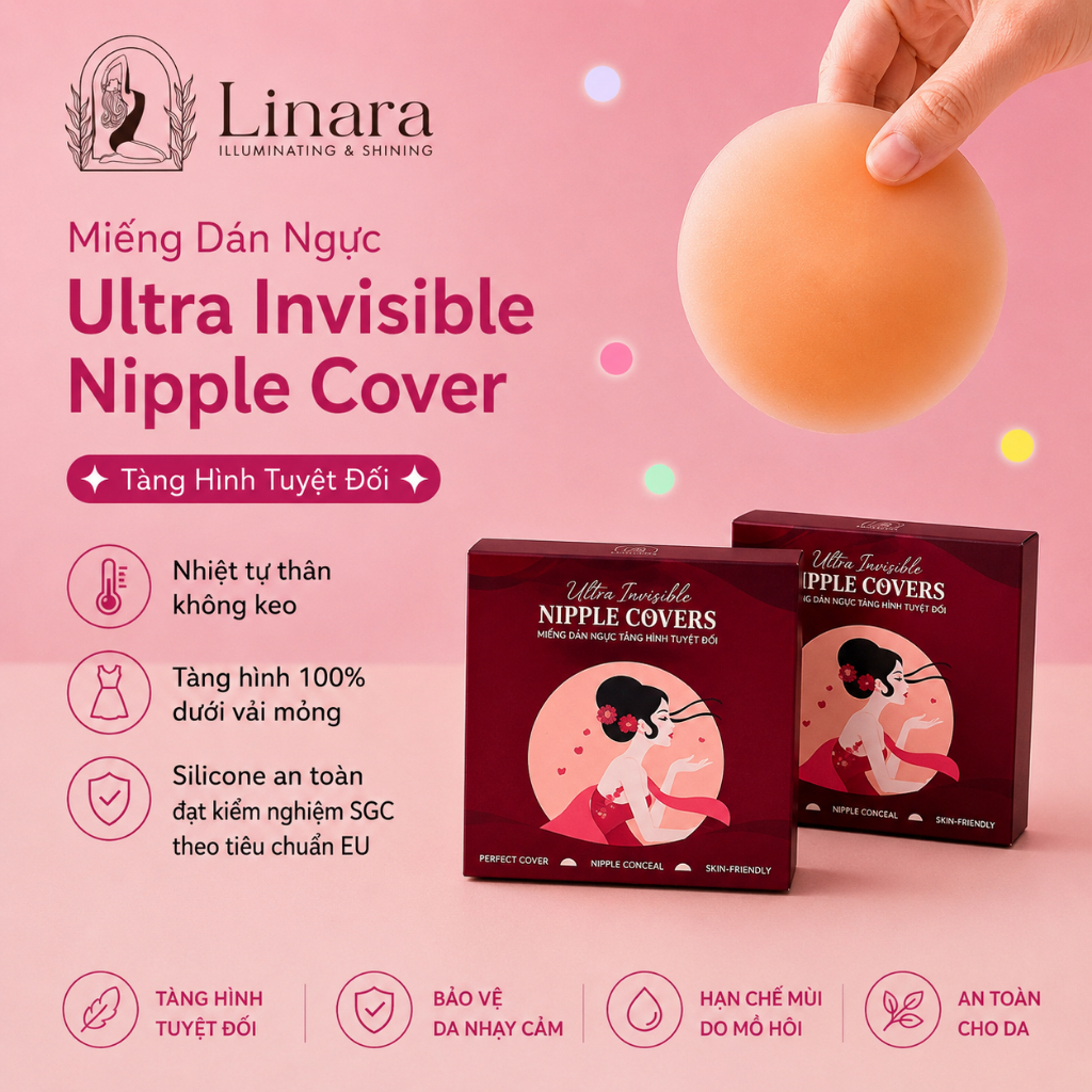 [Nhiệt Tự Thân] Miếng Dán Ngực Linara Không Keo, Siêu Mỏng, Siêu Tàng Hình, Tái Sử Dụng Nhiều Lần