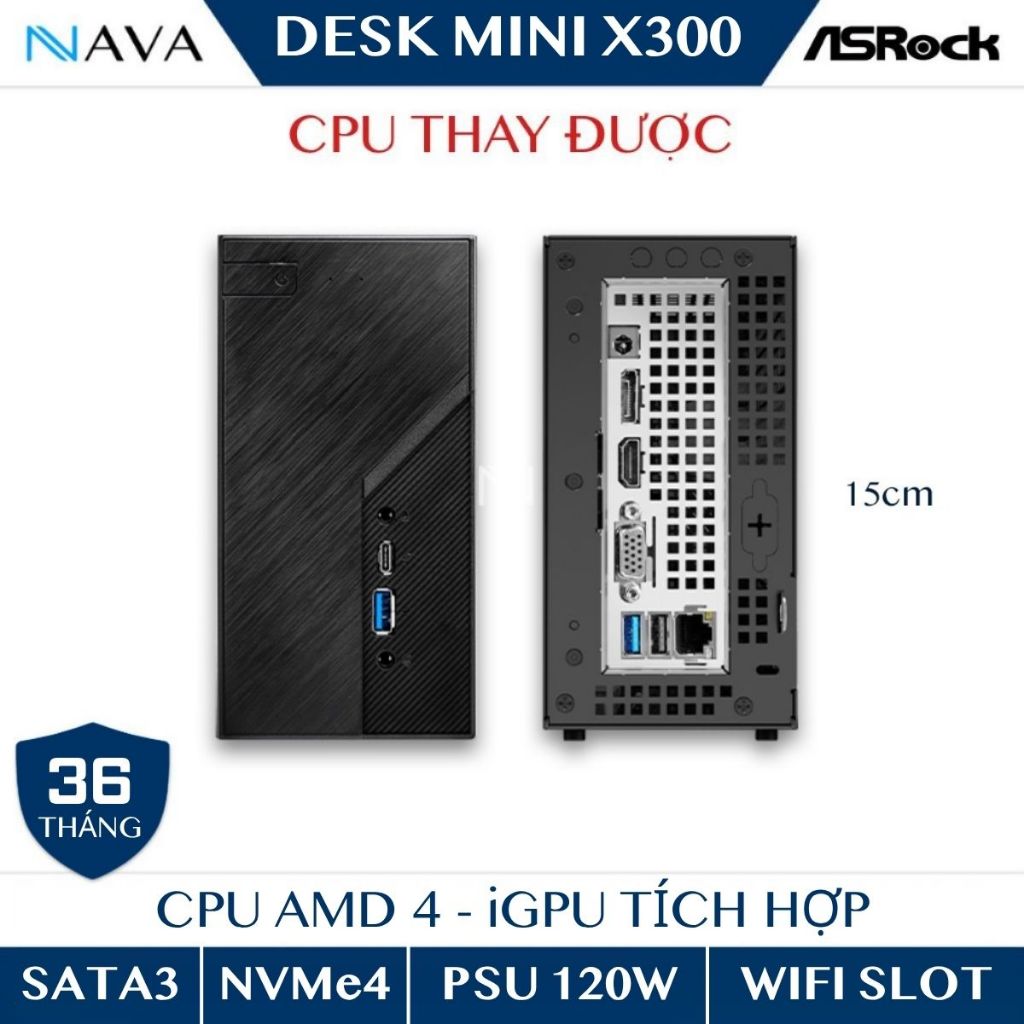 ASRock DeskMini X300 – Mini PC Barebone AM4 DDR4 NVMe (No CPU)