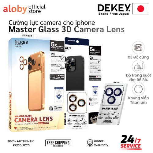 [Chính Hãng] Cường Lực Camera iPhone 17 Series Dekey 3D Master Glass Titanium