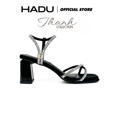 [BST THANH] Sandal Cao Gót 7P Quai X Đính Đá NAILA HADU M7165 Đế Vuông Da PU Cao Cấp BH 12T