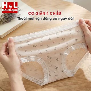 Combo Quần Lót Nữ In Họa Tiết Đáng Yêu, Quần Chip Nữ Cotton Đáy Kháng Khuẩn HL BOUTIQUE New