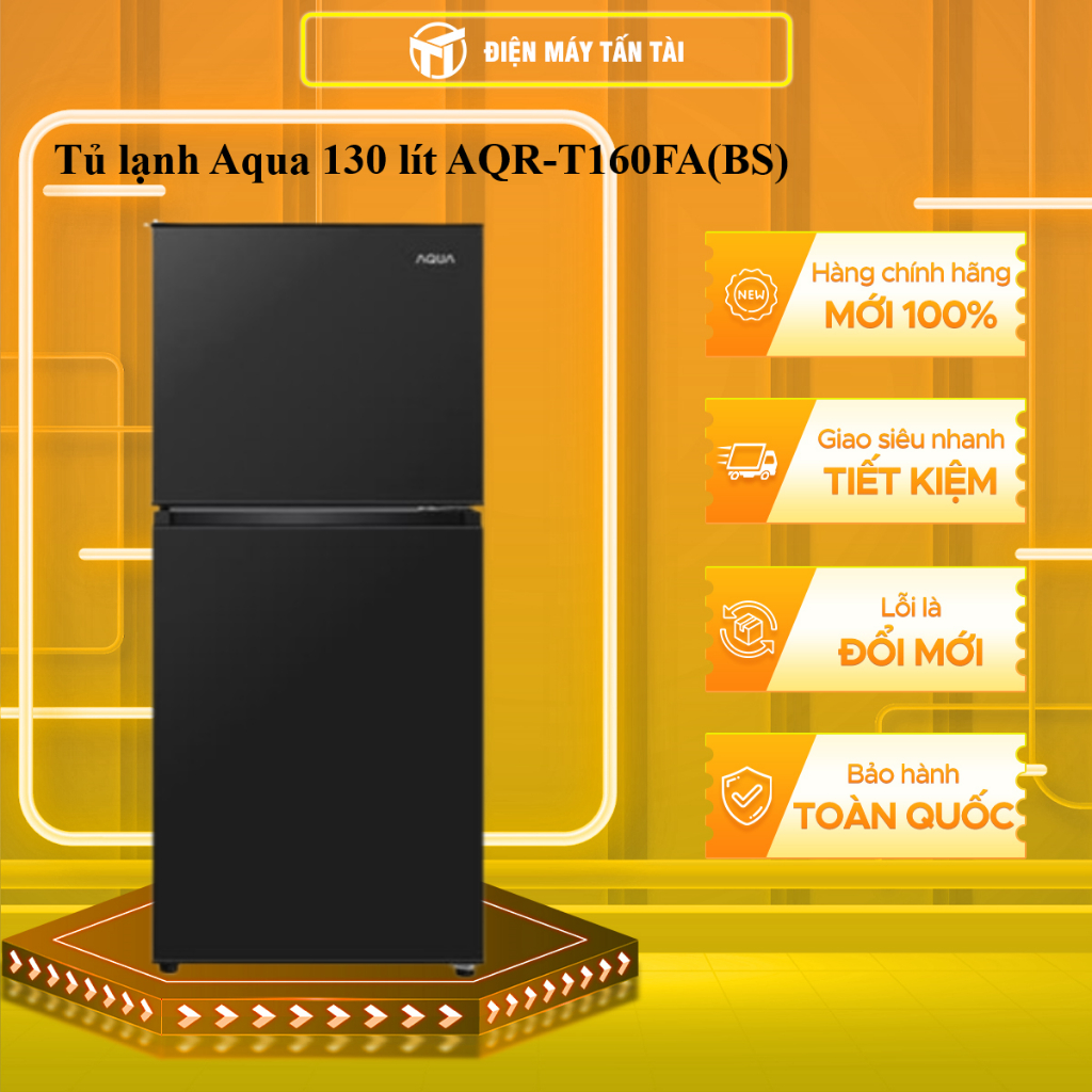 (HCM) - AQR-T160FA(BS) - Tủ lạnh Aqua 130 lít AQR-T160FA(BS)