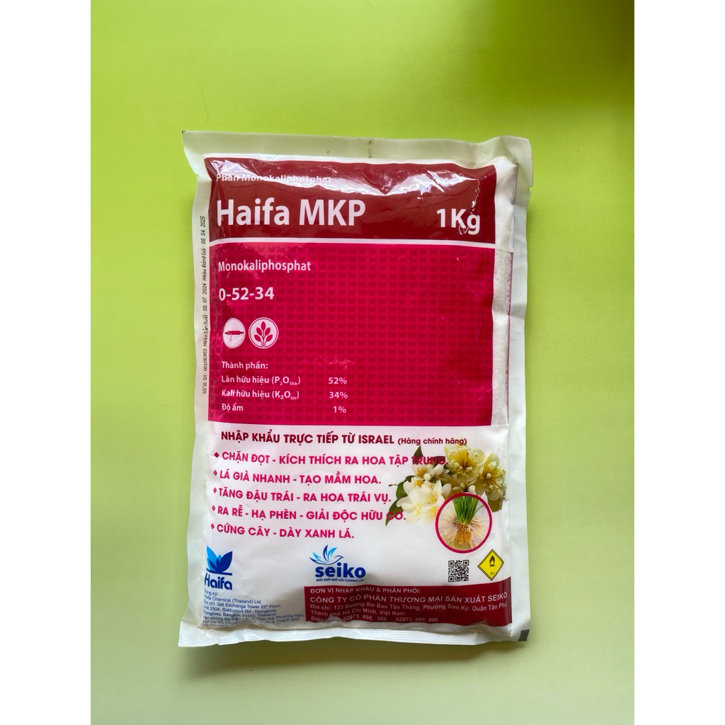 PHÂN BÓN LÁ MKP (0-52-34) gói 1kg