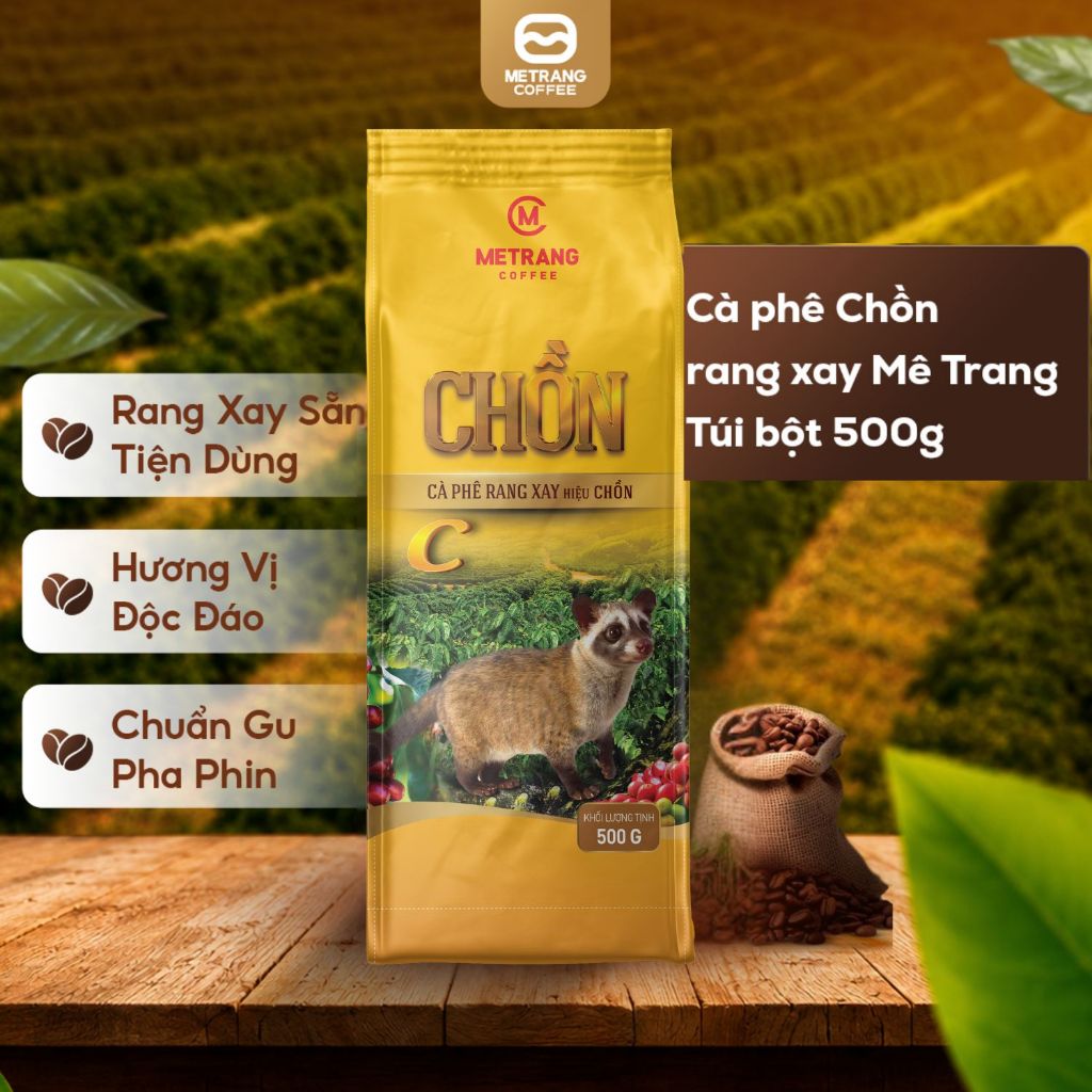 Cà Phê Chồn Rang Xay Mê Trang 500G - Cao Cấp, Hương Khói Gỗ Độc Đáo, Đậm Đà Thơm Ngon