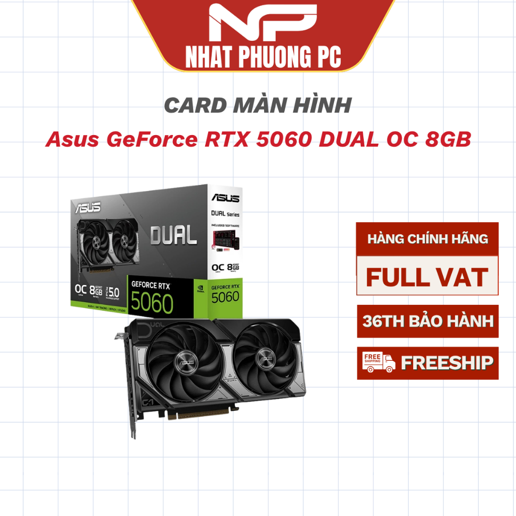 Card màn hình Asus GeForce RTX 5060 DUAL OC 8GB