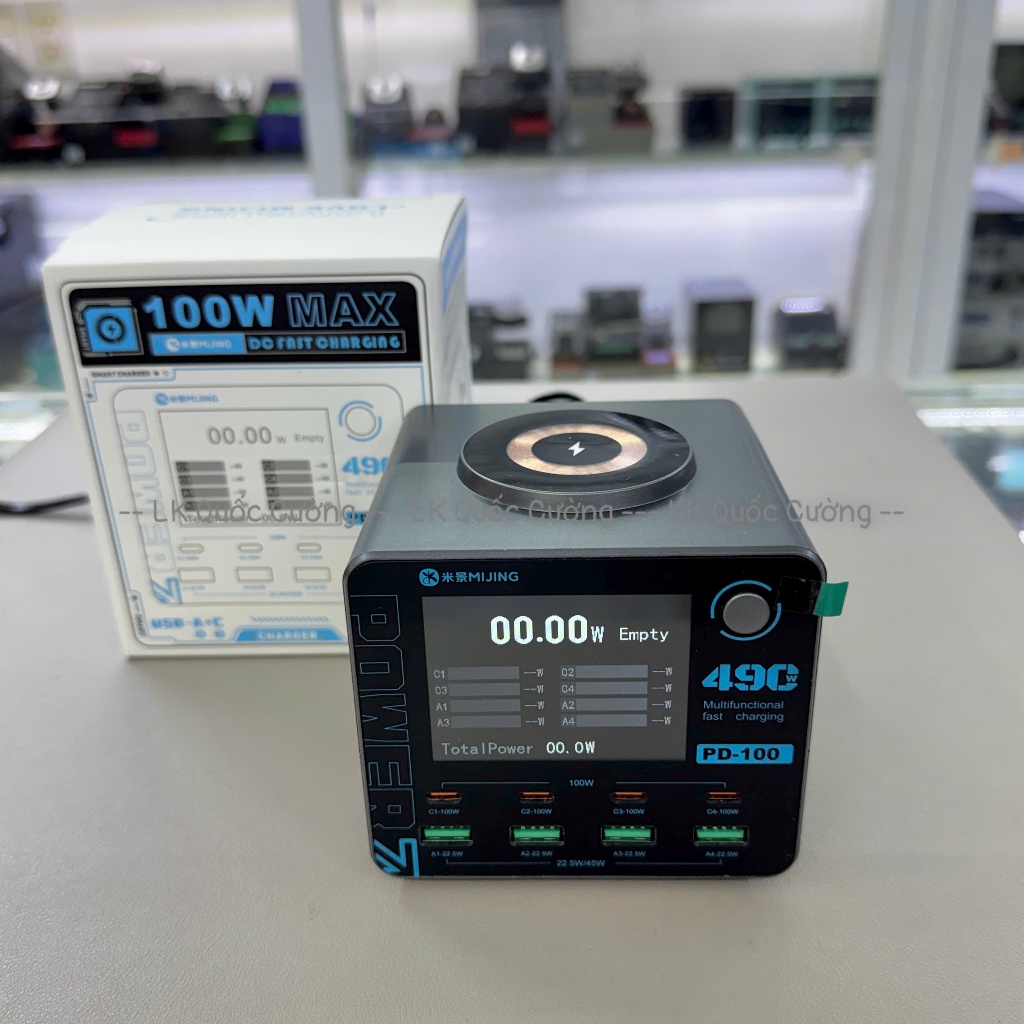 Bộ sạc nhanh Mijing PD100 100W hỗ trợ sạc nhanh QC/PD và sạc không dây 15W