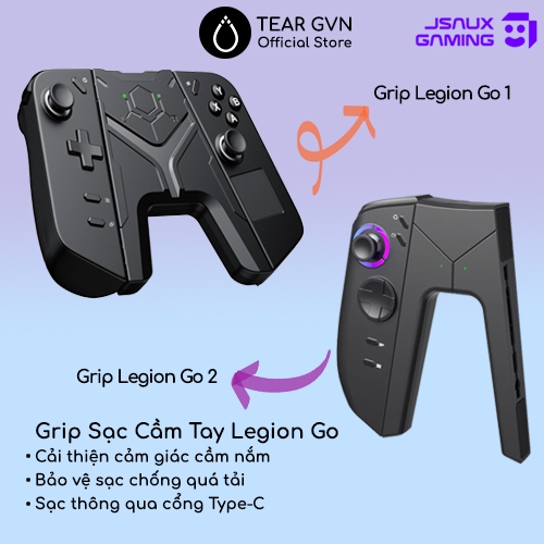 Grip sạc công thái học JSAUX giảm mỏi cổ tay cho Lenovo Legion Go 2 / Legion Go 1