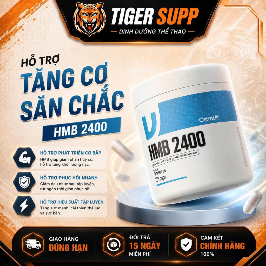 OstroVit HMB 2400 Bổ Sung HMB Dạng Viên Tiện Dùng 120 Viên