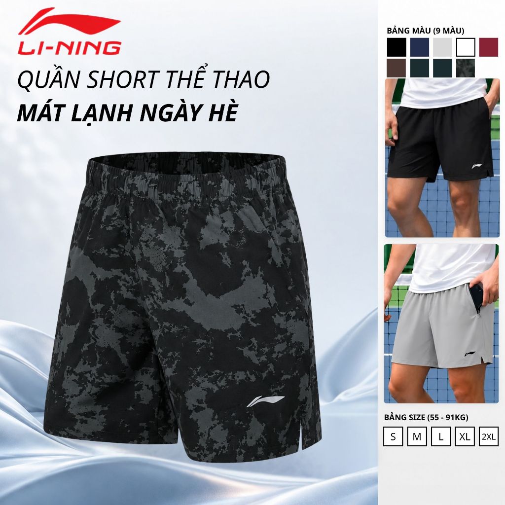 Quần đùi nam Li-Ning chính hãng S01, Quần short nam vải gió thể thao mềm mát…