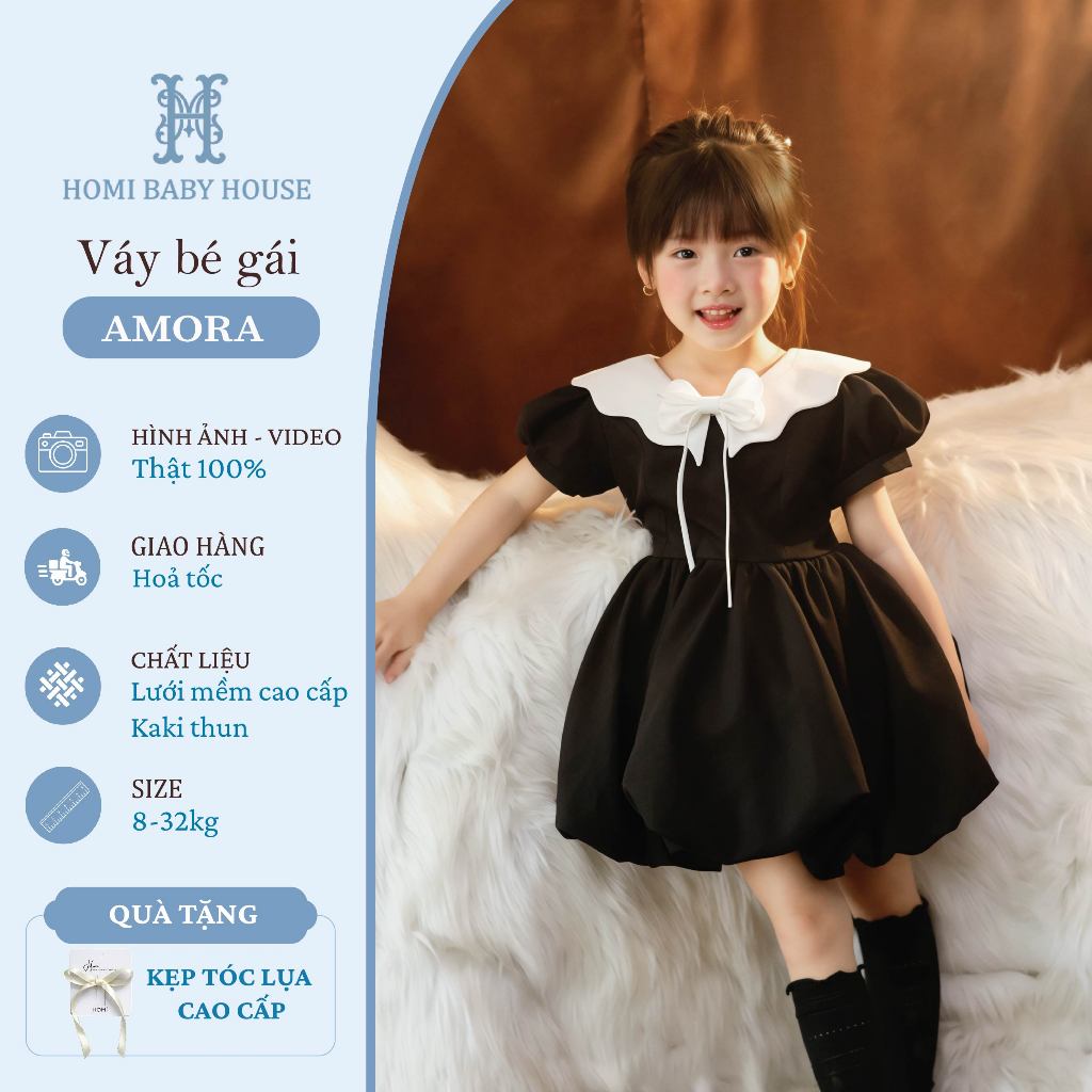 Váy Công chúa cho bé Amora Dress - Homi baby house đi học đi chơi