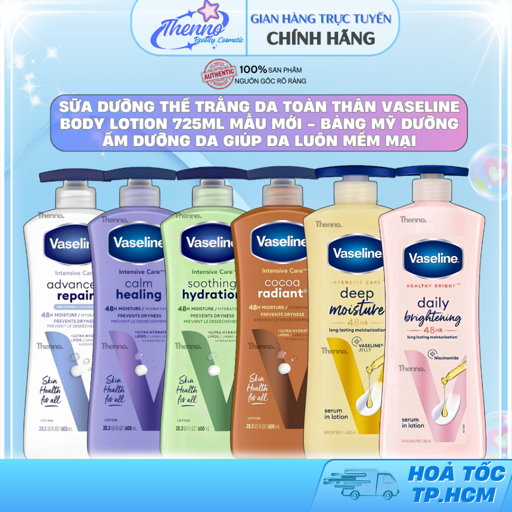 Sữa Dưỡng Thể Trắng Da Toàn Thân Vaseline Body Lotion 725ml Mẫu Mới - Bảng Mỹ Dưỡng Ẩm Dưỡng Da Giúp