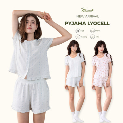 [EASY LYOCELL] MUSTOTO Bộ Mặc Nhà Tay Ngắn Viền Bèo Mềm Mát Thoải Mái Hè (MB83)