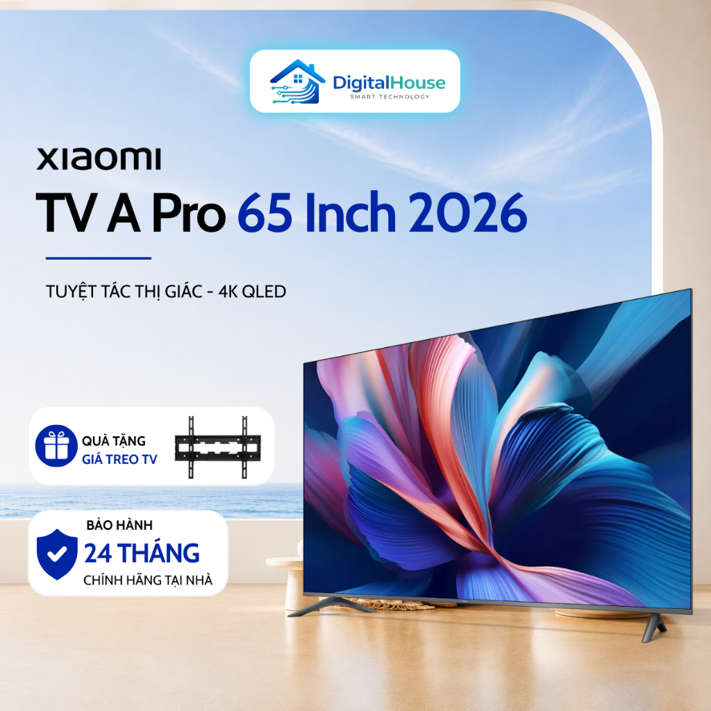 Smart Tivi Xiaomi A Pro 65 Inch Google TV 4K QLED 2026, Có Tiếng Việt - Bảo Hành 24 Tháng Chính Hãng