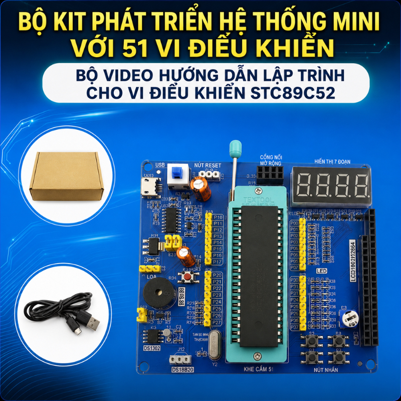 KIT 8051 Mini V2, Kít Học Tập Lập Trình 8051