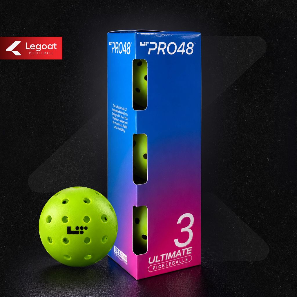 Hộp 3 Bóng Pickleball LT Pro 48 CHÍNH HÃNG (48 Lỗ) - Bóng Lifetime 48 Thi Đấu Chuẩn PPA, Form Cứng, 