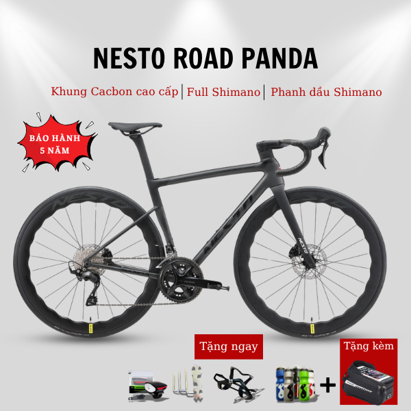 Xe Đạp Đua NESTO ROAD PANDA Hàng Nhật Khung Carbon Toray Shimano 105 Road Bike Chính Hãng