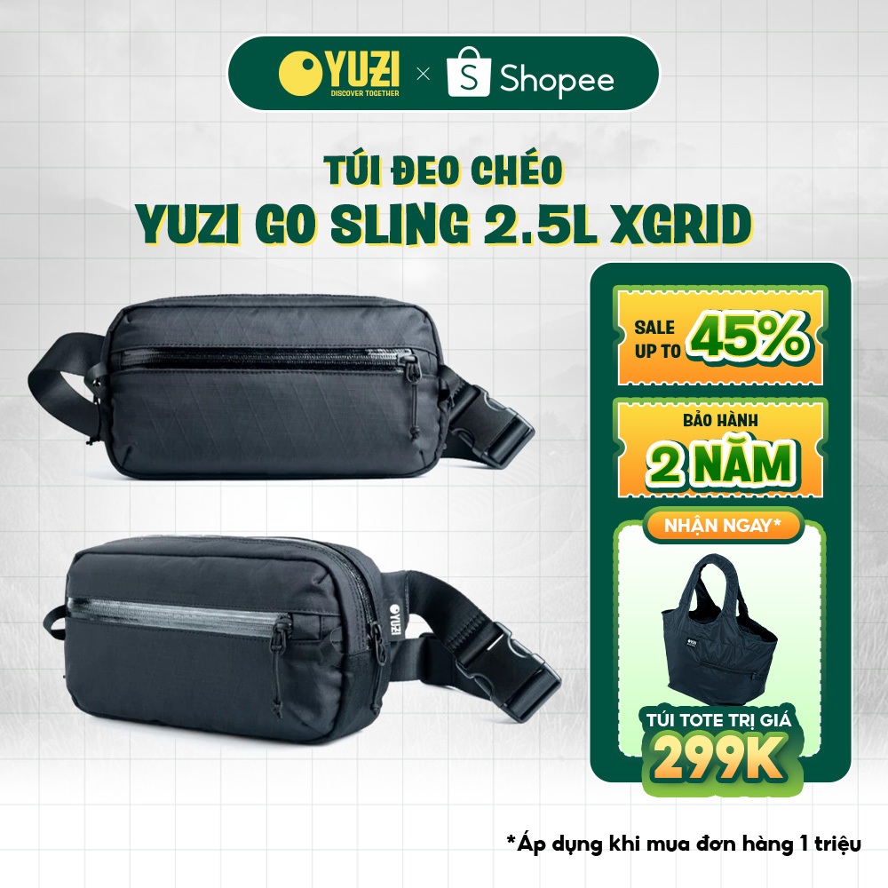 Túi đeo chéo YUZI GO SLING 2.5L X-Grid TPU Ripstop - Siêu nhẹ, chống nước, ngăn chứa thông minh | BigBuy360 - bigbuy360.vn