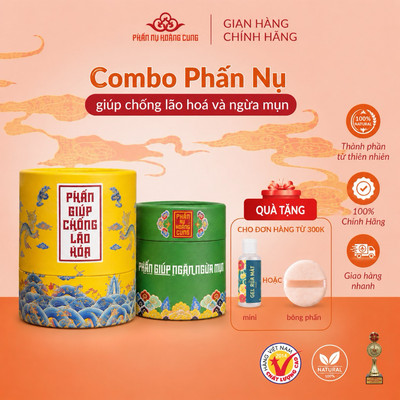 Combo dưỡng da, ngừa mụn và chống lão hoá Phấn Nụ Hoàng Cung