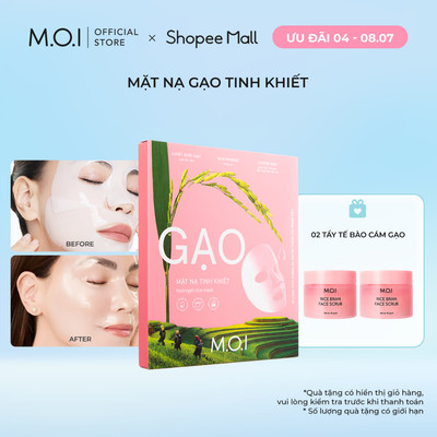 [KOL X M.O.I] Mặt Nạ Gạo MOI Tinh Khiết Sáng Da - Hydrogel Rice Mask (3 Miếng - 32g x 3)