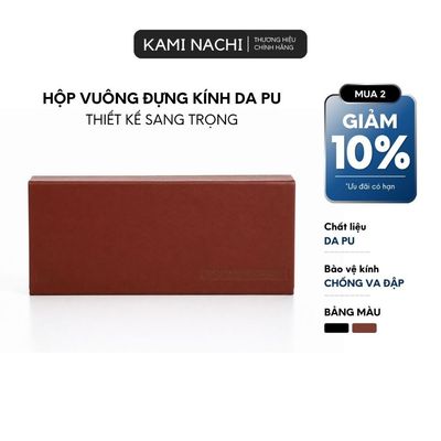 Hộp đựng mắt kính chất liệu da xịn dáng vuông sang trọng, thanh lịch KAMI NACHI