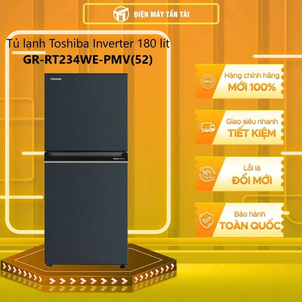 (HCM) - GR-RT234WE-PMV(52) - Tủ Lạnh Toshiba Inverter 180 Lít