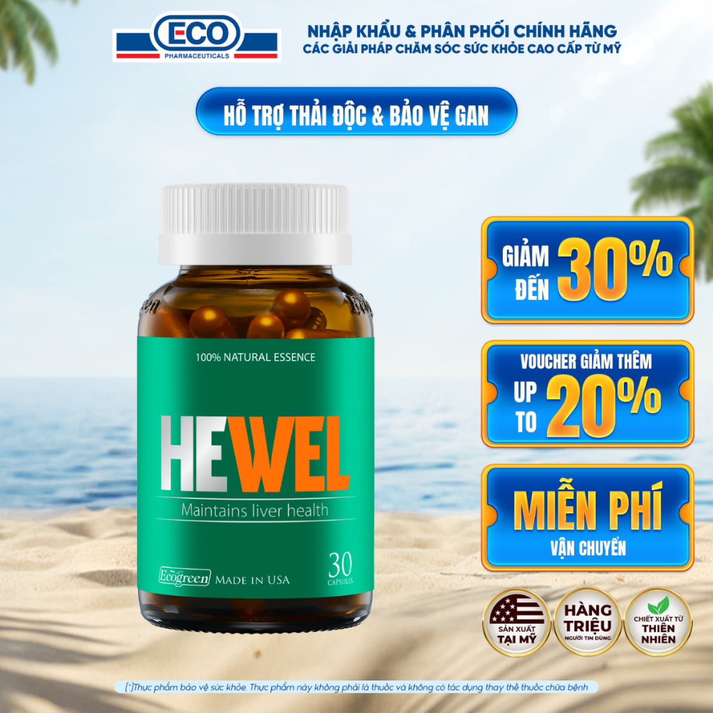 Viên Uống Thải Độc Gan Hewel Chính Hãng Hỗ Trợ Bổ Gan Và Tăng Cường Chức Năng Gan Hộp 30 Viên