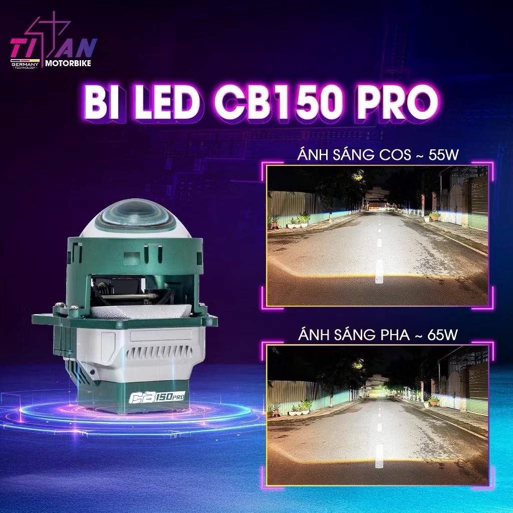 Đèn Bi Led CB150 Pro Công Suất 65W Chip Osram Bảo Hành 2 Năm