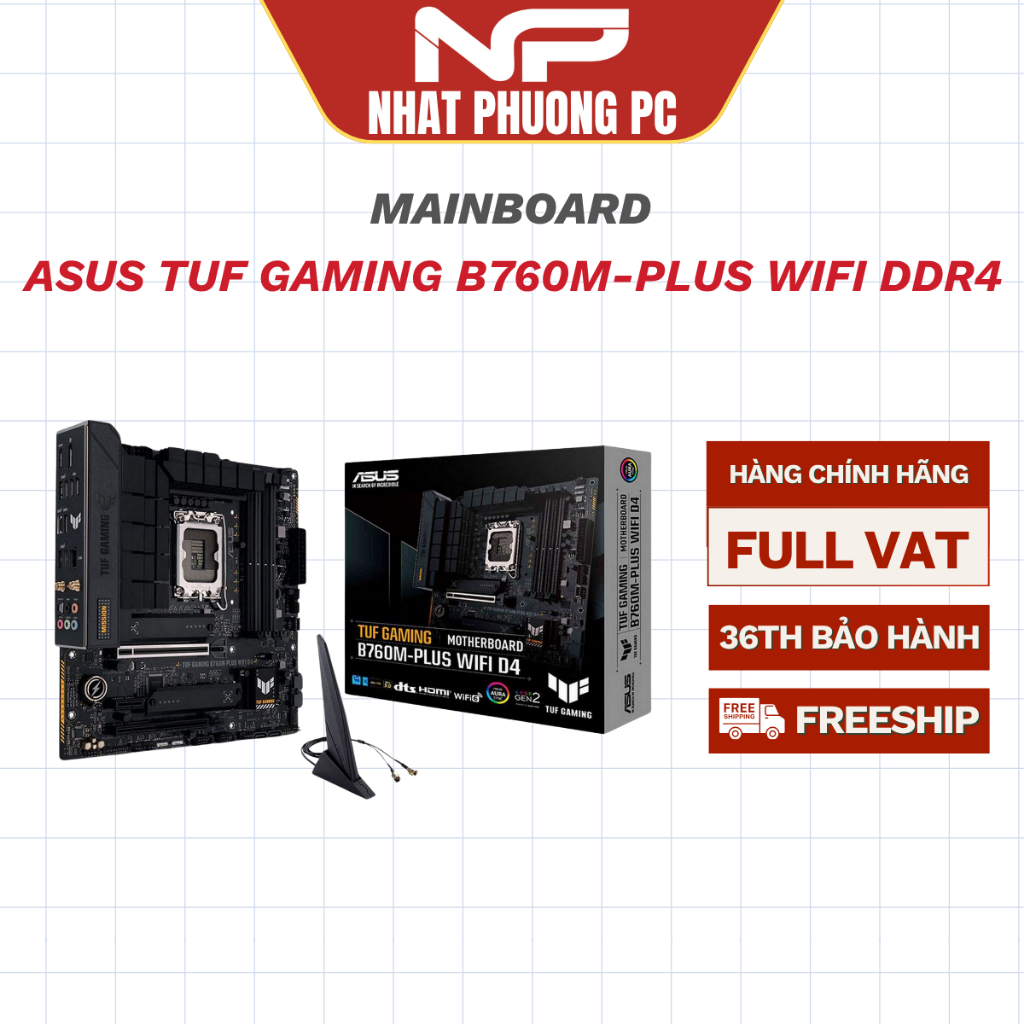 MAINBOARD ASUS TUF GAMING B760M-PLUS WIFI DDR4