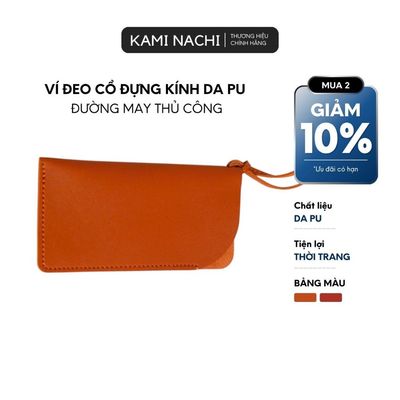 Ví da đựng mắt kính cao cấp, an toàn, thiết kế kèm dây đeo cổ tiện lợi và thời trang KAMI NACHI