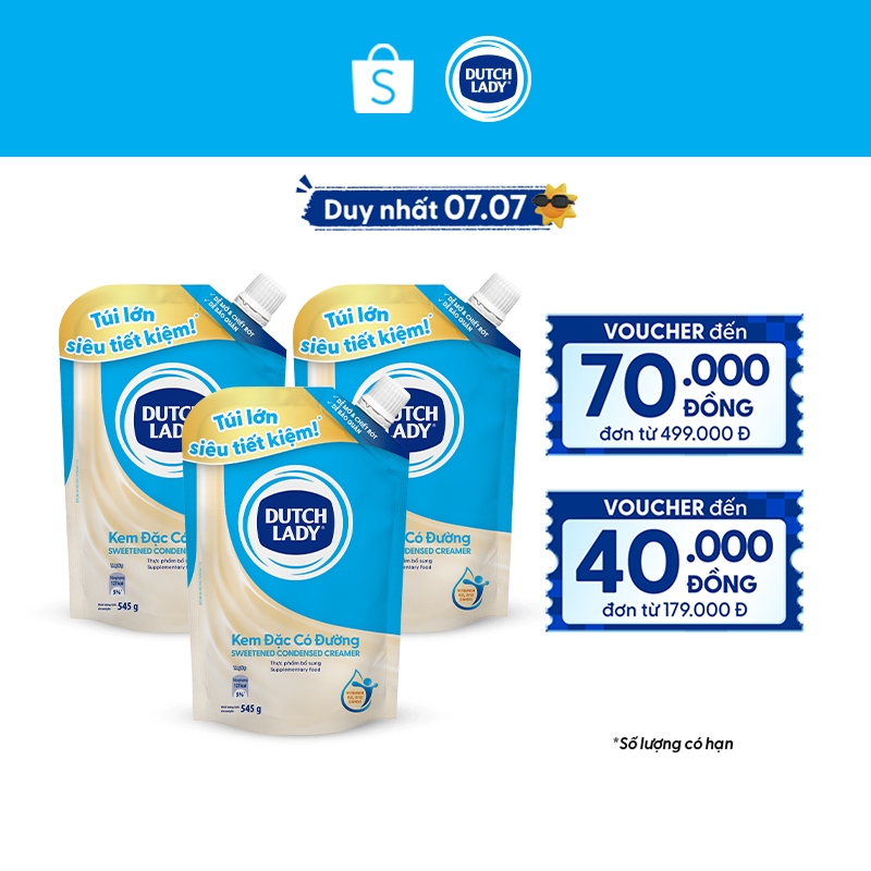 Combo 3 Túi Kem đặc có đường Dutch Lady (545g/túi) | BigBuy360 - bigbuy360.vn