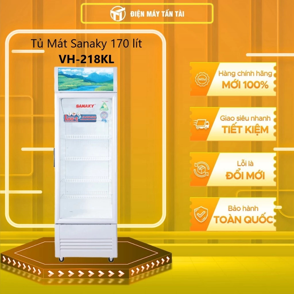 (HCM) - VH-218KL - Tủ Mát Sanaky 170 lít VH-218KL 1 cửa KHÔNG INVERTER