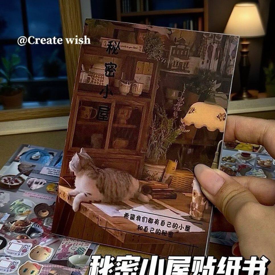 Sổ Sticker A6 Secret House Vintage Sticker Cắt Sẵn Dày DIY Bullet Journal Scrapbook Trang Trí Sổ Tay