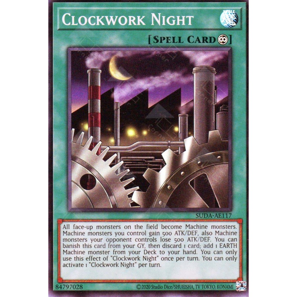 Thẻ bài Yugioh Tiếng Anh Chính Hãng Phiên Bản AE: Suda-AE117 Clockwork Night (SR)