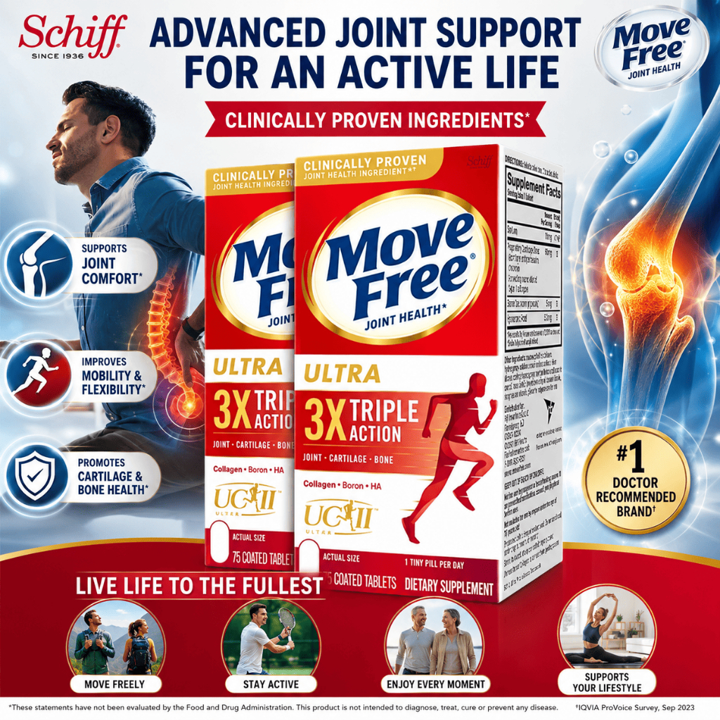 Schiff Move Free Joint Health 3X Ultra Triple Action 75 Tablets