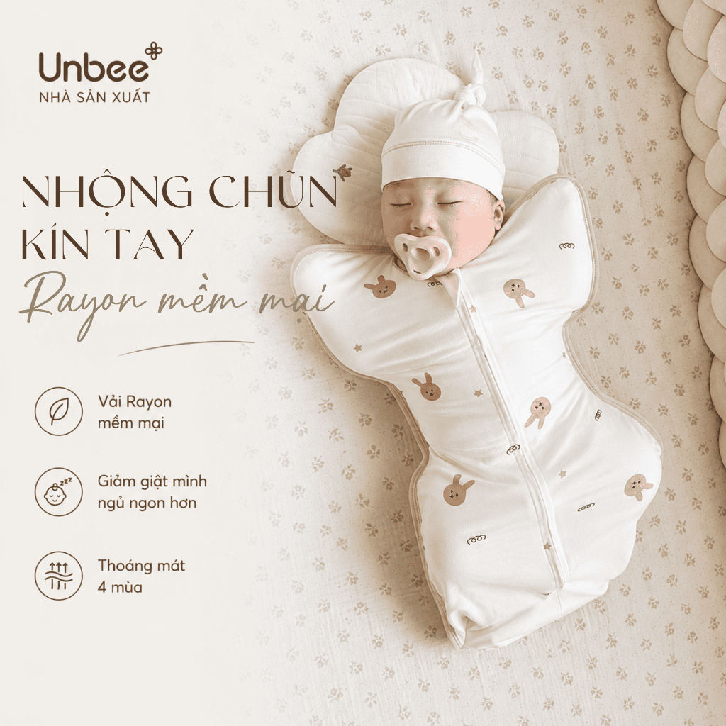 Nhộng Chũn Cho Bé Ngủ Ngon Unbee Mẫu Mới 2024 Hàng Thiết Kế Cao Cấp Chất…