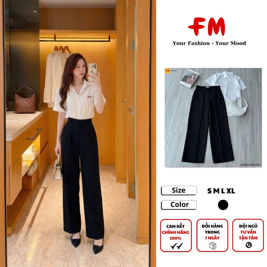 Quần Tây Nữ Suông rộng 1 khuy FMSTYLE đủ size 26041334