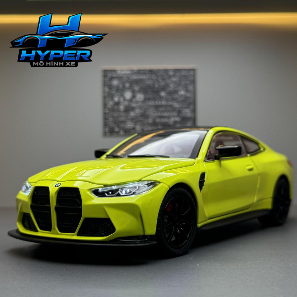 Mô Hình Xe Kim Loại BMW M4 G82 Tỉ Lệ 1:24, Xe Có Đèn,Chạy Bằng Cót, Khung Thép Chắc Chắn