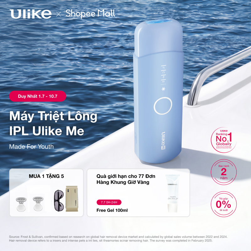 Máy triệt lông Ulike ME công nghệ làm mát Ice Cooling IPL Sapphire Xanh thiên thanh