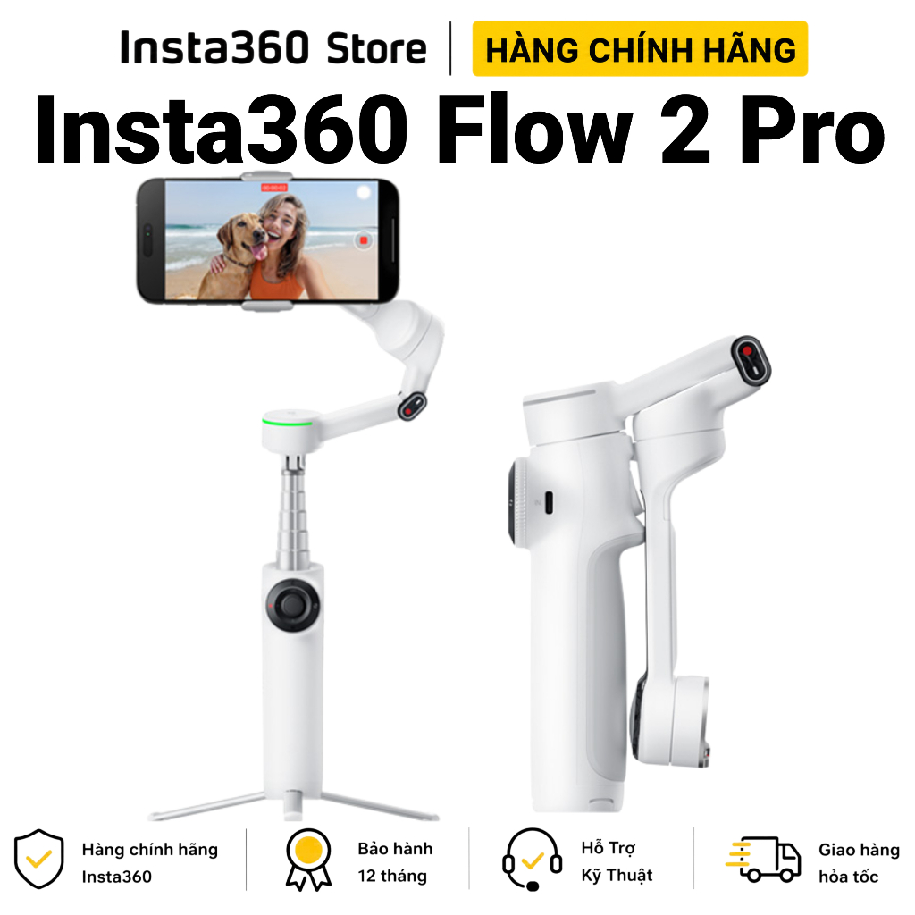 Gimbal Chống Rung Điện Thoại Insta360 Flow 2 Pro Standard Bundle Chính Hãng BH 12 Tháng