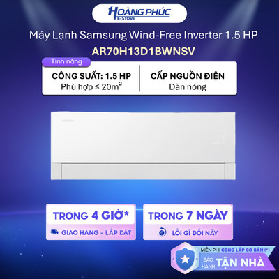 [Phí Lắp đặt 0Đ HCM] Máy Lạnh Samsung Wind-Free Inverter 1.5 HP AR70H13D1BWNSV | 1.0 HP AR70H10D1BWNSV