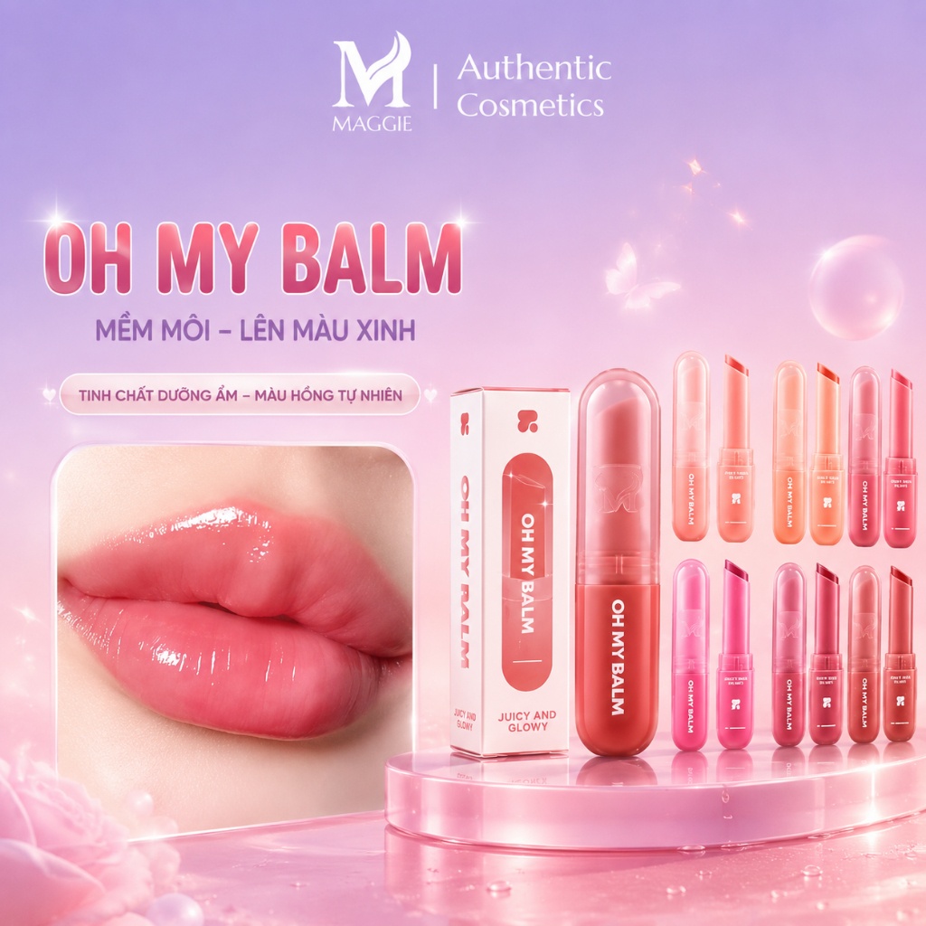 Son dưỡng có màu Oh My Balm 2p original 7 màu 7 ngày của 2P Original nội địa Thái siêu hot
