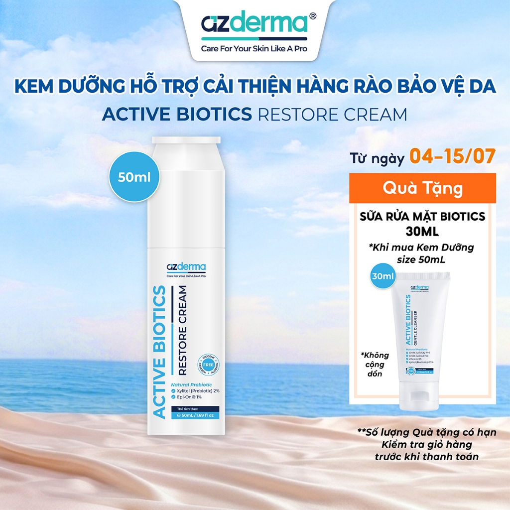 [ Azderma Bán Chạy ] Kem dưỡng Azderma Active Biotics Restore Cream 50ml