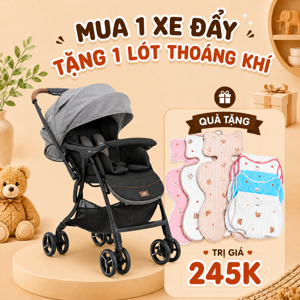 Xe đẩy cho bé Joie SMA Baggi 4WD Drift Carbon gấp gọn và đảo chiều tay cầm tiện lợi
